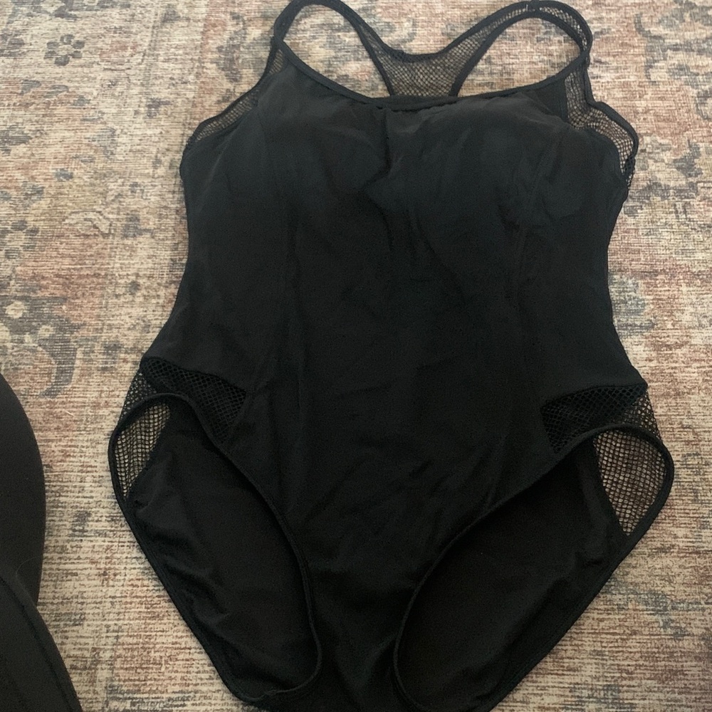 MICHAEL Michael Kors Black One-Piece Swimsuit with Mesh